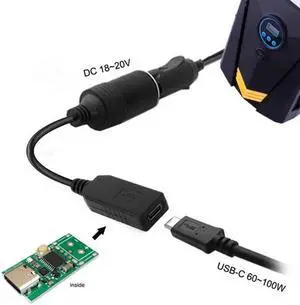 Aomoproing USB 3.1 Type C USB-C to Car Receptacle Charger Cable 20V 100W Auto Interior Accessories