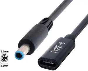Aomoproing Type C USB-C Female Input to DC 4.5*3.0mm Power PD Charge Cable fit for HP Laptop 18-20V Aomoproing Type C USB-C Female Input to DC 4.5*3.0mm Power PD Charge Cable fit for HP Laptop 18-20V