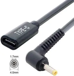 Aomoproing  Type C USB-C Female Input to DC 4.0*1.7mm Power PD Charge Cable fit for Laptop 18-20V