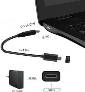 Aomoproing Type C USB-C Input to DC 5.5*2.5mm Power PD Charge Cable for Laptop Notebook