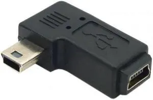 Aomoproing Mini USB 2.0 5P Male to Female M to F Extension Adapter 90 Degree Left Angled