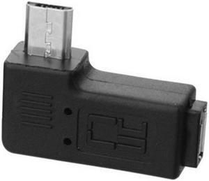 Aomoproing  90 Degree Left Angled Micro USB 2.0 5Pin Male to Female M to F Extension Adapter