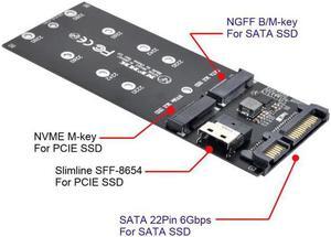 Aomoproing SFF-8654 to U2 Kit NGFF M-Key to Slimline SAS NVME PCIe SSD SATA Adapter for Mainboard