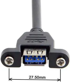 Aomoproing USB 3.0 Single Port A Female Screw Mount Type to Motherboard 20pin Header Cable 25cm