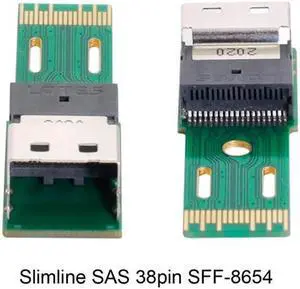 Aomoproing PCI-E Slimline SAS 4.0 SFF-8654 4i 38pin to SFF-8654 38pin Male to Female Extender Adapter Test Tools Aomoproing PCI-E Slimline SAS 4.0 SFF-8654 4i 38pin to SFF-8654 38pin Male to Female Extender Adapter Test Tools