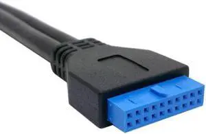 Aomoproing  Low Profile 80mm Height USB 3.0 Female Back panel to Motherboard 20pin cable with PCI bracket 40cm