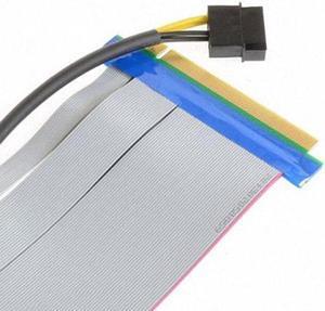Aomoproing  PCI-E Express 16X to 16x Riser Extender Card with Molex IDE Power & Ribbon Cable 20cm