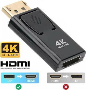 4K DP to HDMI Adapter, HDMI Video Converter Displayport to HDMI Cable Male to Female Support 4k 3D 1080P Gold Plated Display Port Monitor to HDMI Cable Compatible for Desktop Laptop, 1-Pack