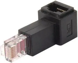 Aomoproing Right Angled 90 Degree 8P8C FTP STP UTP Cat 5e Male to Female Lan Ethernet Network Extension Adapter
