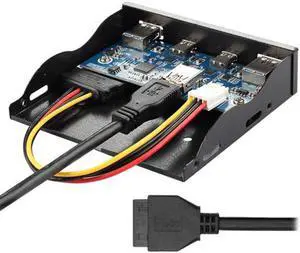 Aomoproing USB-C & USB 3.0 HUB 4 Ports Front Panel to Motherboard 20Pin Connector Cable for 3.5" Floppy Bay