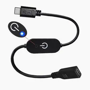 type-c touch dimmer switch Controller with blue indicator light with memory connection strip no strobe 3A Black