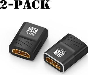 2-Pack HDMI 2.1 8K Extension Connector HD Adapter 2Pack HDMI 48Gbps Female to Female Converter 8K@60Hz 4K@120Hz Support 3D eArc Dynamic HDR Compatible with PS5 Xbox