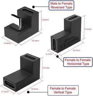 Aomoproing 3pcs/lot USB 3.1 Type C Male Female to USB-C Female Power Data 10Gbps Adapter for NS Switch & Phone