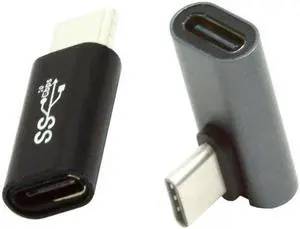 Aomoproing 2pcs/lot Low Profile Angled & Straight USB 3.1 Type C Male to USB-C Female Power Data 10Gbps Adapter for NS Switch & Phone