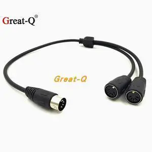 One minute two audio MIDI5-core 5Pin Din Revolution 2 5-pin Din female hole connection line 0.5 m