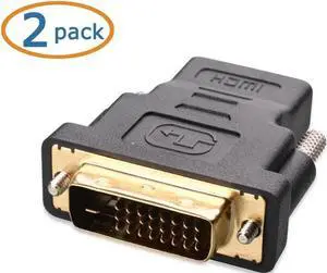 2-Pack HDMI to DVI Adapter (DVI to HDMI Adapter)