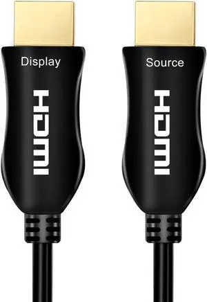 8K @60Hz Fiber Optic HDMI Cable 16 Feet - Supporting 8K@60Hz 4K@120Hz Dynamic HDR/eARC, Compatible with Xbox, PS5, Apple TV, PC , in Wall CL3 Rated - Black
