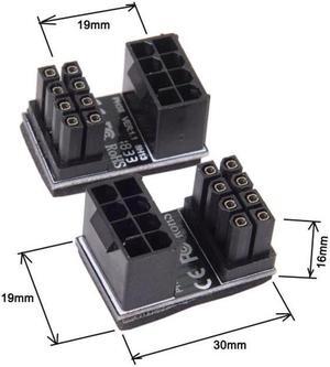 Aomoproing ATX 8Pin Female to 8pin Male 180 Degree Angled Power Adapter for Desktops Graphics Card