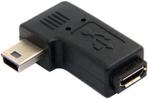 Aomoproing  90 Degree Left Angled Mini USB Male to Micro USB Female Data Sync Power Adapter