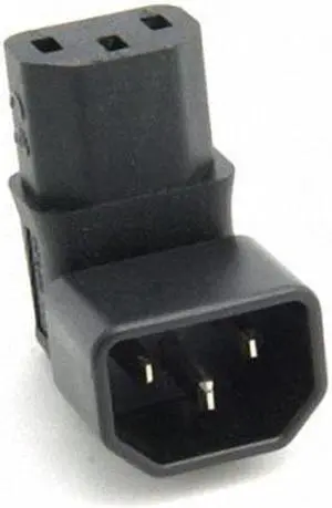 Aomoproing IEC Male C14 to Down Right Angled 90 Degree IEC Female C13 Power Extension Adapter