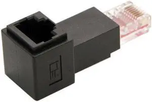 Aomoproing  Up Angled 90 Degree 8P8C FTP STP UTP Cat 5e Male to Female Lan Ethernet Network Extension Adapter