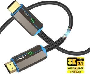 8K HDMI 2.1 Fiber Optic Cable Supports 8K @60Hz and 4K @120Hz Compatible with All TVs, BluRay, Xbox Series X, PS5 (30 Feet)