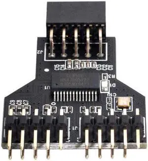 Aomoproing Motherboard 9pin USB 2.0 Header 1 to 2 Female Extension HUB Connector Adapter Port Multilier