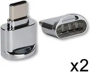 Aomoproing  2pcs USB 2.0 Type C USB-C to Micro SD SDXC TF Card Reader Adapter for Macbook & Cell Phone