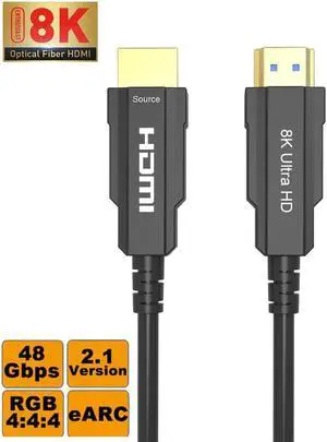 8K Fiber Optic HDMI Cable, Fiber HDMI 2.0 Cable Support 8K@60Hz,4K@120Hz, 48Gbps, CEC, EDID, eARC, HDCP2.2, 3D Compatible with Apple TV, Switch, Roku, Projector, 10m 33ft