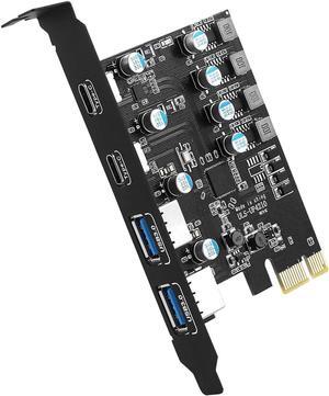 4 Ports USB 3.0 PCI Express USB Expansion Card,(2X Type USB C - 2 USB A) Expansion Card,Connect 4 Devices Expanded, Support Desktop PC, Linux/WindowsXP/ 7/8/ 8.1/10