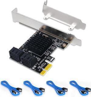 SATA PCIe Card - 4 Port PCIe SATA Expansion Card - 6Gbps - Support 4 SATA 3.0 Devices