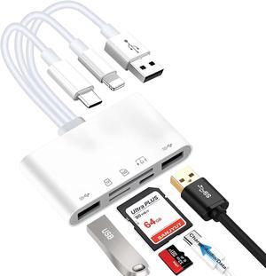 SD Card Reader, High-Speed USB C to Micro SD Card Adapter USB Dual Slots, Memory Card Reader for SD/Micro SD/SDHC/SDXC/MMC, Compatible with MacBook Pro/Air, Chromebook, Android Galaxy