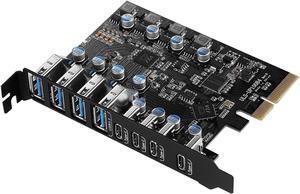 Pcie USB Card Pcie USB 3.2 Gen 2, 8 Port Pcie Expansion Card USB 3.2 10Gbps High Speed Transmission Stable Power USB 3.2 Front Expansion Card- (4X USB C - 4X USB A)