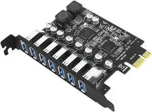 7 Ports USB 3.0 PCI Express Card PCIe to 7 Ports, 5Gbps High Speed USB3.0 PCI-EX1 X4 X8 X16 Adapter Converter for Desktop PC, for for XP, for WIN7, for WIN8, for WIN8.1, WIN10