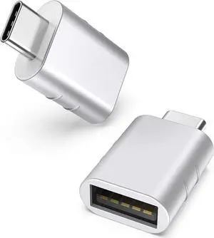 USB C to USB Adapter Pack of 2 USB C Male to USB3 Female Adapter Compatible with MacBook Pro 2021 iMac iPad Mini 6/Pro MacBook Air 2022 and Other Type C or Thunderbolt 4/3 Devices Space (Silver)