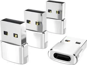USB to USB C Adapter 4 Pack,Type C Female to A Male Charger Converter for Apple Watch Ultra iWatch 8 7,iPhone 15 14 13 12 11 Pro Plus Max,Airpods,iPad 9 10 Air 5 Mini 6,Samsung Galaxy S23 S22 (White)