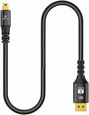 8K Mini DisplayPort to Displayport 1.4 Cable 6.6Ft, Thunderbolt to DP Cable 8K@60Hz 4K@144Hz Thunderbolt 2(Video Output) Compatible with MacBook, iMac, Mac Mini to DP Monitor
