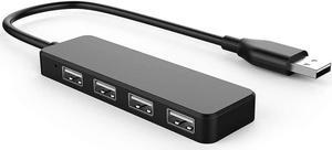 USB Hub USB Splitter USB 4-Port Adapter USB Extender for for Laptop PC MacBook Mac Pro Mac Mini iMac Surface Pro and More (Black-USB 2.0/0.3m)