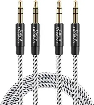 2-Pack 3.5mm Aux Cord(3FT/0.9M) 3.5mm Male to Male Stereo Audio Cable for Car Headphones Smartphones Echo-Dot Home/Car Stereos Laptops Speaker & More