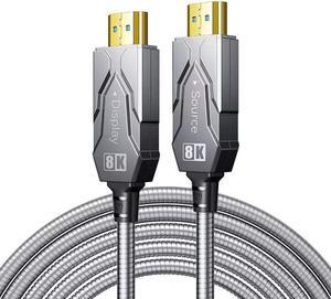 Fiber Optic HDMI 2.1 Cable, in Wall - 48Gbps Outdoor Armoured HDMI 2.1 Cable 8K@60Hz,4K@120Hz Dynamic HDR, eARC for RTX 3080/3090 Xbox Series X PS5 Denon AV Receiver L-G Sam-sung S-ony TV 16.4 ft.