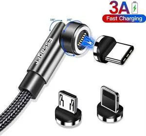 540 Rotate Adjustable USB A to USB C Cable , 3A PD QC Type C to Type C Cable Super Fast Charging USB C Cable(3.3ft, Black, 1 Pack)