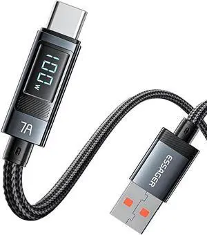 100W USB A to USB C Cable, 7A 100W PD QC 4.0 Type C to Type C Cable Super Fast Charging USB C Cable(3.3ft, Black, 1 Pack)