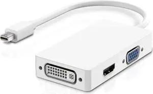 Aomoproing Mini DisplayPort to HDMI VGA DVI Adapter,4K Mini DP Thunderbolt 2 to DVI HDMI VAG Converter Compatible with 2015 MacBook Pro, 2015 iMac,2018 Mac Mini and Before,Surface Pro 6/5/4/3/2/1 More