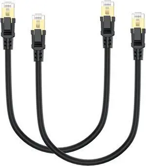 Aomoproing Cat8 Ethernet Cable 1FT 2-Pack, High Speed Ethernet Cable Cat 8 SFTP Internet Network Patch Cord Short Cable 40Gbps 2000Mhz for Patch Panel, Home Network, Cable Management, Router, Modem Aomoproing Cat8 Ethernet Cable 1FT 2-Pack, High Speed Ethernet Cable Cat 8 SFTP Internet Network Patch Cord Short Cable 40Gbps 2000Mhz for Patch Panel, Home Network, Cable Management, Router, Modem