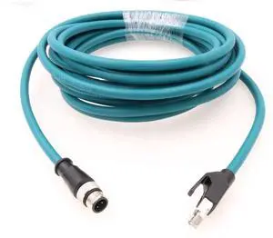 M12 4-Pin D-Code to RJ45 Ethernet Cable High Flexibility Waterproof 0.5M, Long-Lasting Connector Durability,for AGV Systems in Warehouses 0.5M