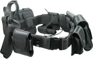 Black Tactical Nylon police Security Guard Duty Belt Utility Kit
