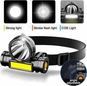 Rechargeable LED Headlamp Headlight Head Band Torch Work Light Bar Flashlight
