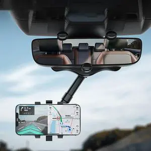 360° Car Rear View Mirror Mount Holder Stand for Apple iPhone Android Phone