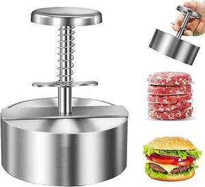 Hamburger Patty Maker Press Stainless Non-Stick Round Manual Rice Ball Mold BBQ