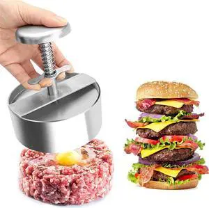 Patty Maker Press Stainless Non-Stick Round Manual Rice Ball Mold BBQ Hamburger